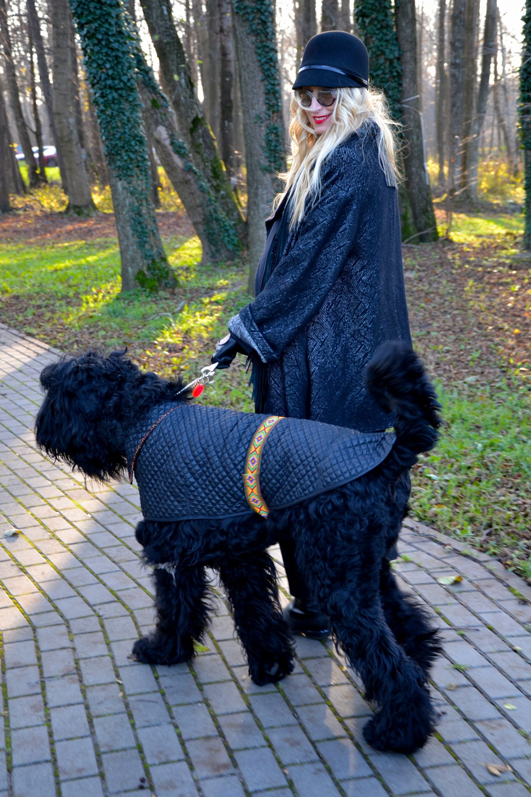 Black dog vest. handmade dog coat
