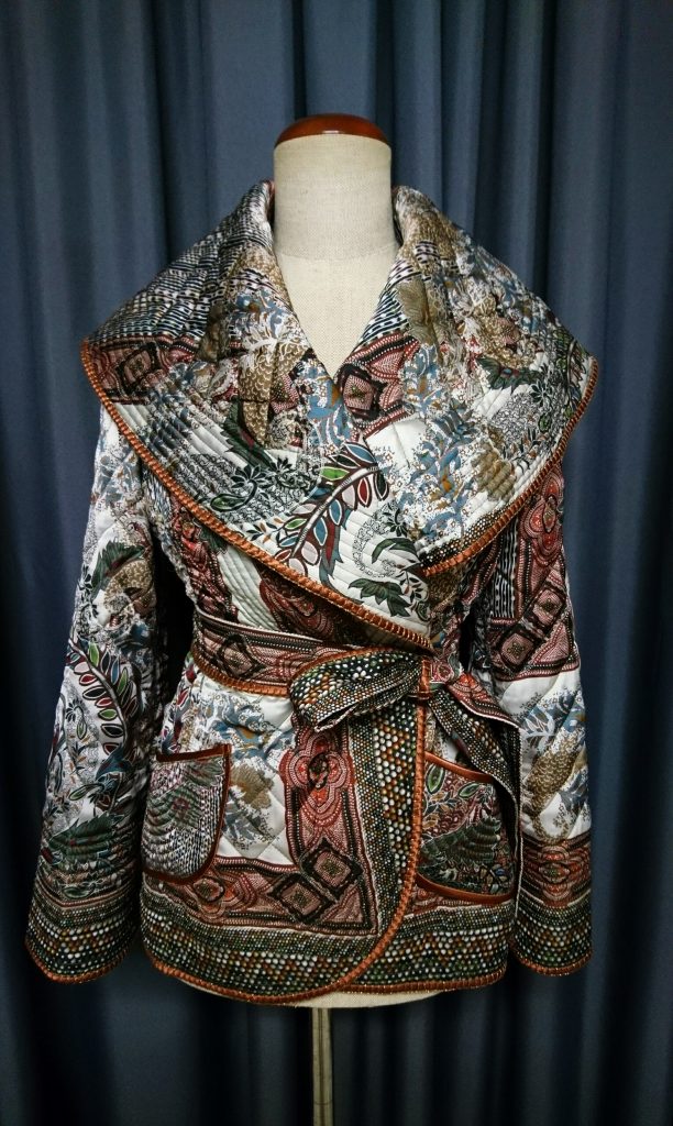Quilted flower print jacket