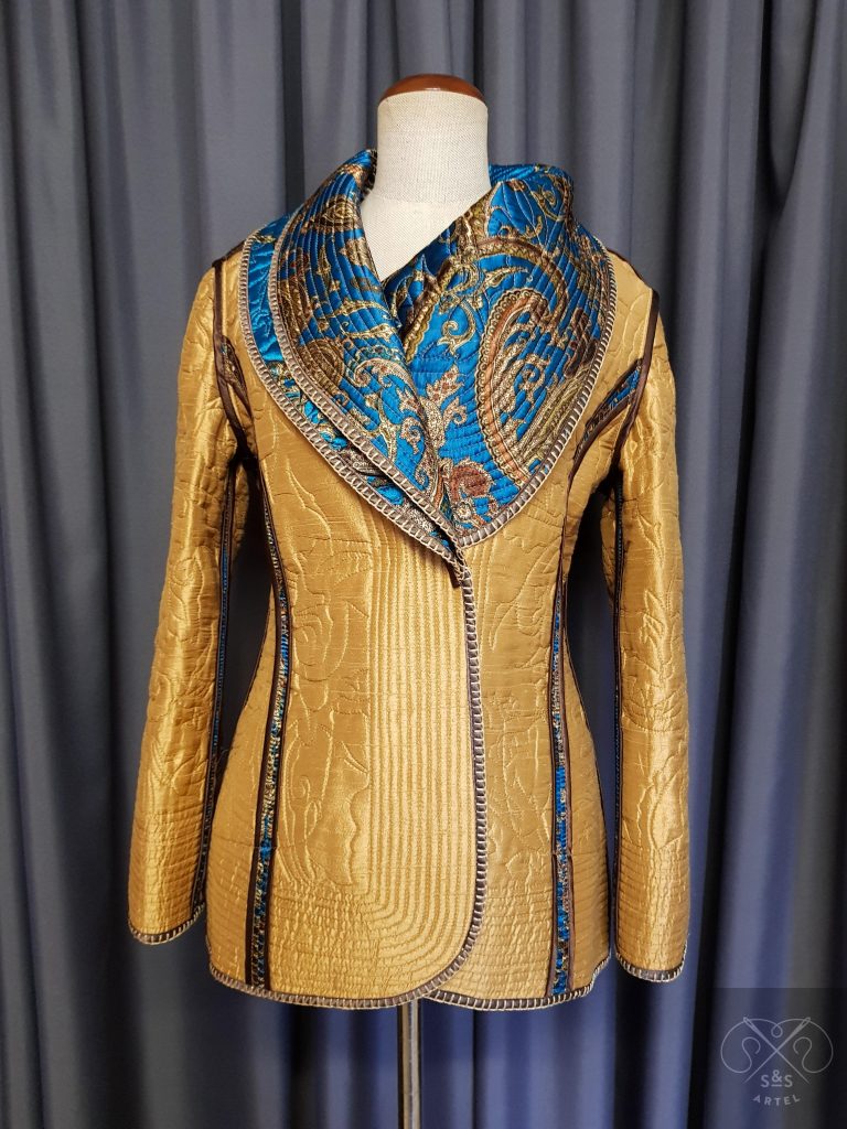 Quilted flower print jacket