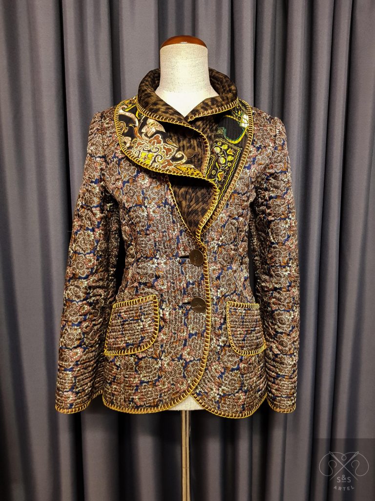 Quilted flower print jacket