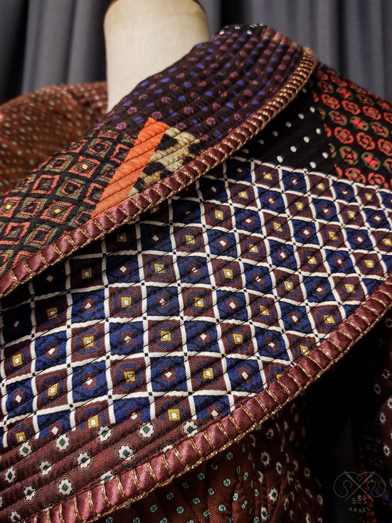 Silk quilted coat, double sided