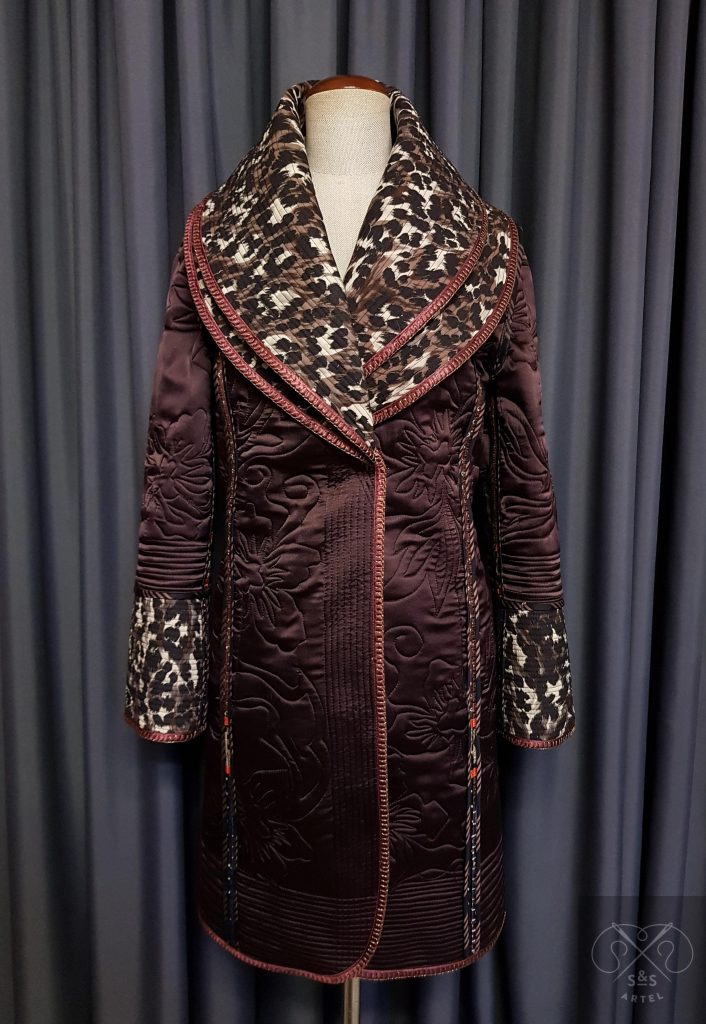 Silk quilted coat, double sided
