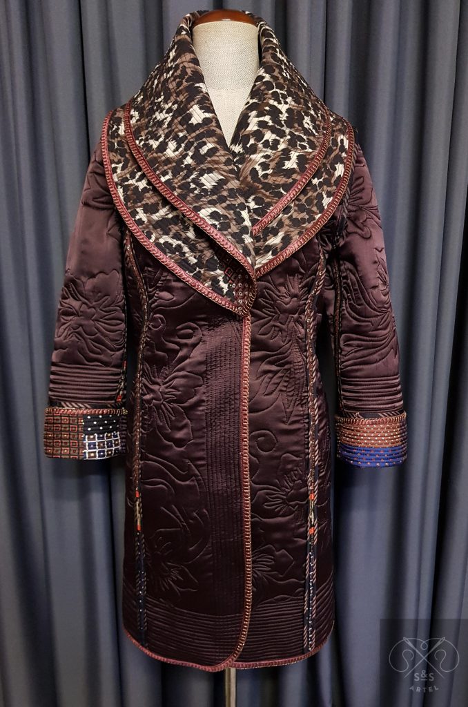 Silk quilted coat, double sided