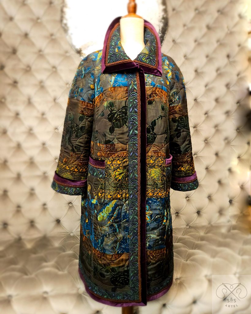 Quilted, double sided wool coat