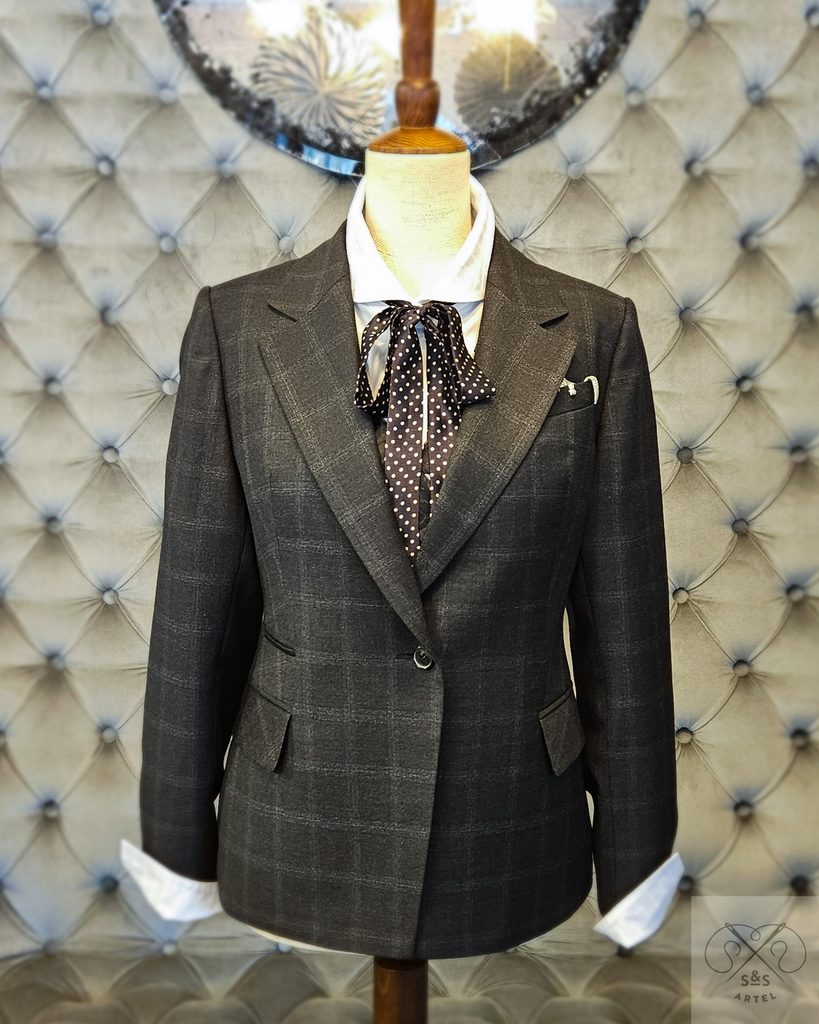 White shirt under black wool jacket